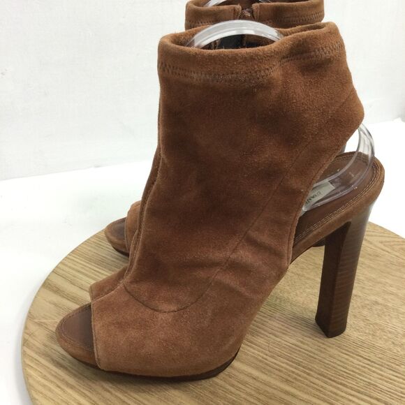 Diane von Furstenberg Womens Suede Open Toe Dress Bootie Brown Size US 8M - Picture 3 of 12